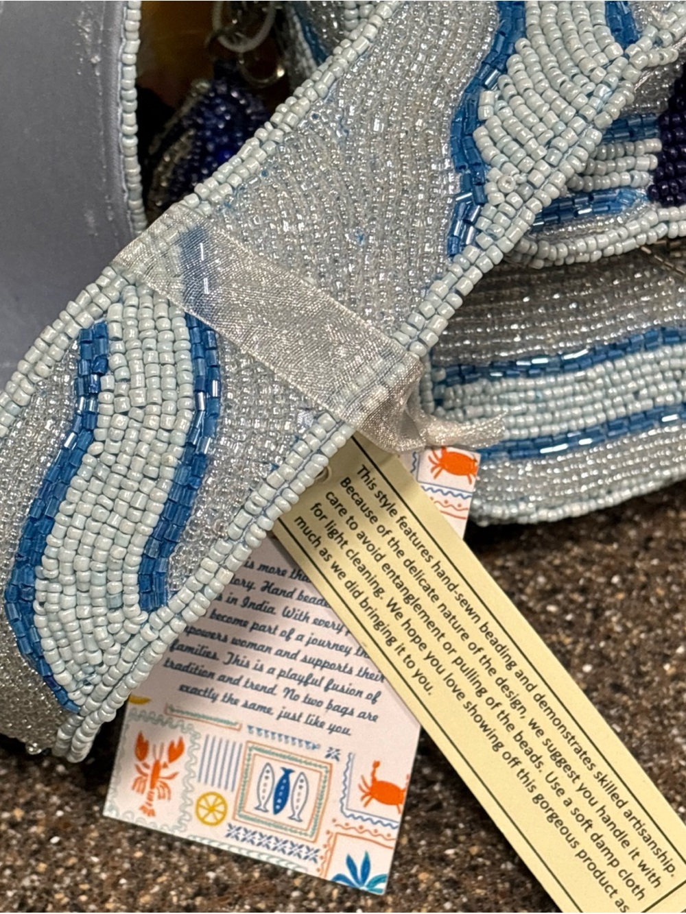 NEW RELEASE Blue Whale Beaded Shoulder Bag India Viral Beaded Bag Charm NWT - Picture 14 of 16